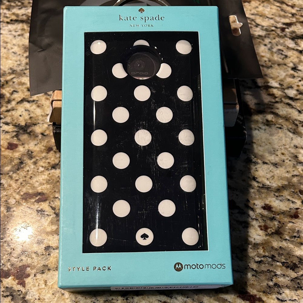Kate Spade Black and White Polka Dot Phone Case for Moto Z Phone